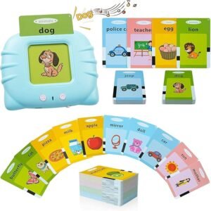 SUPER TOY 112 Talking Baby Double Sided Flash Cards Educational Toys for 3+ Years Old,Cognitive_Skills Early Learning Educational Electronic Interactive Montessori Toys, Birthday Gift