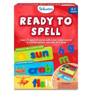 Skillmatics Preschool Learning Activity – Ready to Spell, Stage-Based Learning to Improve Vocabulary & Spelling, Educational Toy, Gifts for Boys & Girls Ages 4, 5, 6, 7