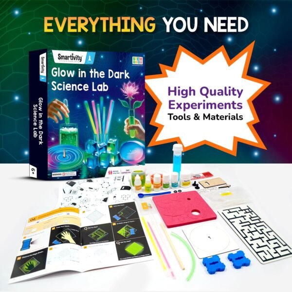Smartivity Glow Magic Science Kit for Kids Ages 6-8-10-12 Years | 20 Amazing Glow in The Dark Science Experiments I Birthday Gifts for Boys & Girls | STEM Kit Toy for 6,7,8,9,10,11,12, Years Old - Image 5