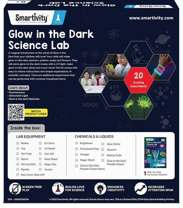 Smartivity Glow Magic Science Kit for Kids Ages 6-8-10-12 Years | 20 Amazing Glow in The Dark Science Experiments I Birthday Gifts for Boys & Girls | STEM Kit Toy for 6,7,8,9,10,11,12, Years Old - Image 7