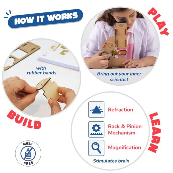 Smartivity Microscope 100x Zoom Toy for Kids Age 8-10-12-14 Years Old | Birthday Gifts for Boys & Girls | DIY Science Toy for Kids 8-14 Years Old Students I STEM Sciene Kit - Image 3