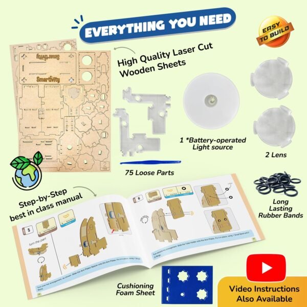 Smartivity Microscope 100x Zoom Toy for Kids Age 8-10-12-14 Years Old | Birthday Gifts for Boys & Girls | DIY Science Toy for Kids 8-14 Years Old Students I STEM Sciene Kit - Image 5