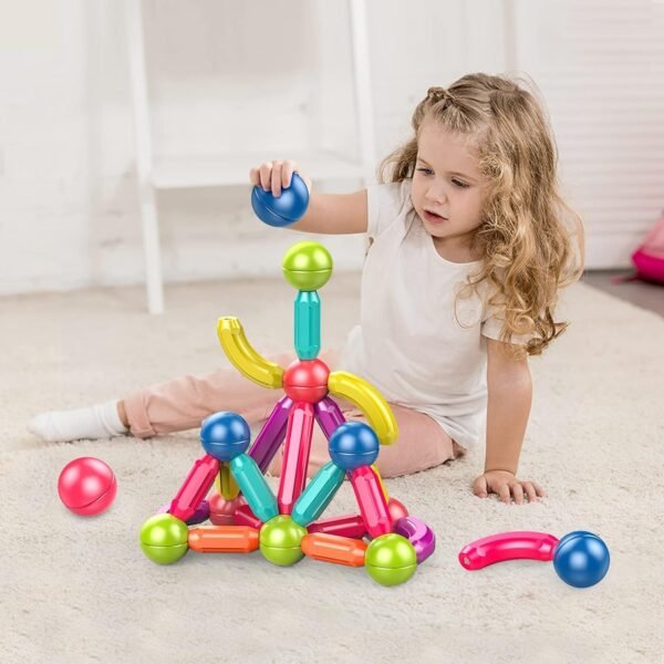 TOYTASTIC Learning Boys Girls Toys Age 4-5,Magnetic Game and Rods Set Educational Magnet Stick and Ball Game,Kids Toys for 3+ Yers - Image 5
