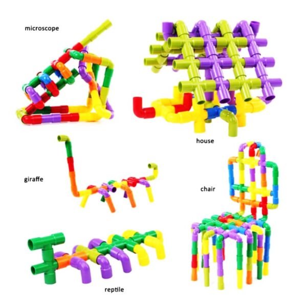 Toy Imagine 50+ Creative Pipe Building Blocks Toy Set for Kids | Colorful Puzzle Construction Learning Toys for Boys & Girls | Educational Blocks for 3-8 Years | Fun Toy for Toddlers & Preschoolers - Image 2