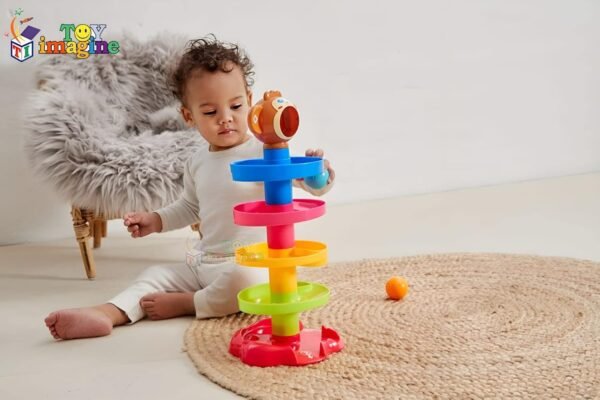 Toy Imagine Ball Drop & Roll Ramp Game | Swirling Tower Toy with Balls for Kids Age 2-5 Years | Motor Skill Development Ball Activity Toy for Babies & Toddlers | Colorful Ball Drop Toy (Pack of 1) - Image 2