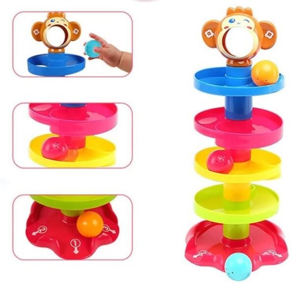 Toy Imagine Ball Drop & Roll Ramp Game | Swirling Tower Toy with Balls for Kids Age 2-5 Years | Motor Skill Development Ball Activity Toy for Babies & Toddlers | Colorful Ball Drop Toy (Pack of 1) - Image 5